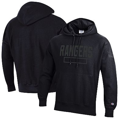 Men's Champion Black New York Rangers Tonal Reverse Weave Fleece Hoodie