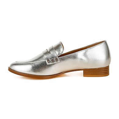 Rag & Co Potania Women's Metallic Penny Strap Loafers