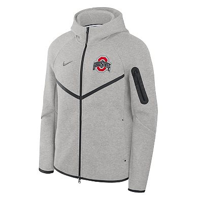 Men's Nike Gray Ohio State Buckeyes Tech Fleece Full-Zip Windrunner Hoodie
