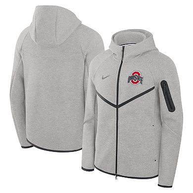 Men's Nike Gray Ohio State Buckeyes Tech Fleece Full-Zip Windrunner Hoodie