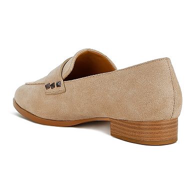 Rag & Co Durance Women's Studded Genuine Suede Loafers