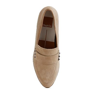 Rag & Co Durance Women's Studded Genuine Suede Loafers
