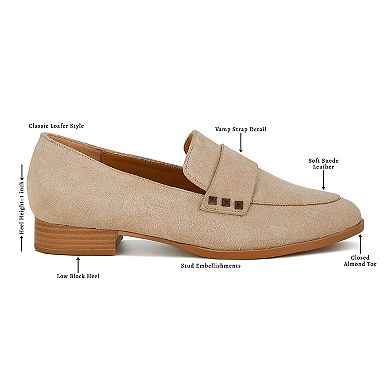 Rag & Co Durance Women's Studded Genuine Suede Loafers
