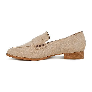 Rag & Co Durance Women's Studded Genuine Suede Loafers
