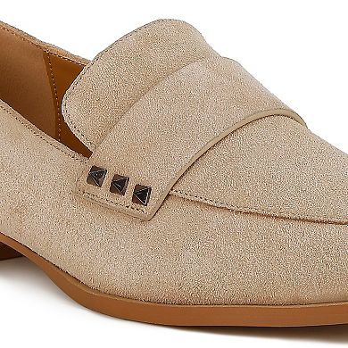 Rag & Co Durance Women's Studded Genuine Suede Loafers