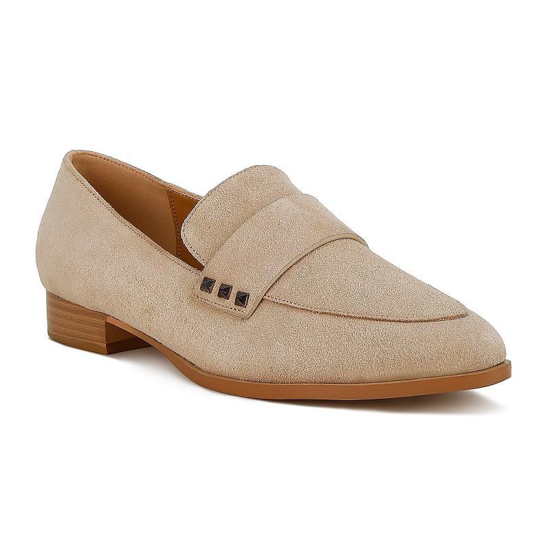 Rag & Co Durance Women's Studded Genuine Suede Loafers,