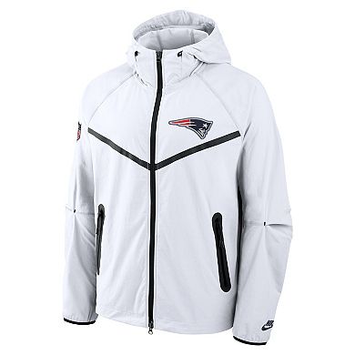 Men's Nike White New England Patriots 2025 Rivalries Collection Tech Raglan Full-Zip Jacket