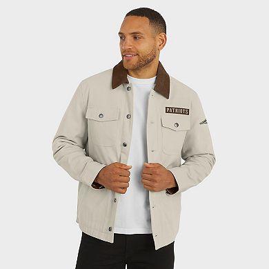 Men's NFL x Darius Rucker Collection by Fanatics Tan New England Patriots Midweight Canvas Full-Button Jacket