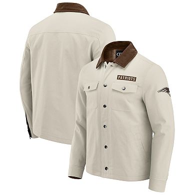 Men's NFL x Darius Rucker Collection by Fanatics Tan New England Patriots Midweight Canvas Full-Button Jacket
