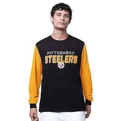 Men's Starter Black Pittsburgh Steelers Thursday Night Gridiron Long Sleeve T-Shirt