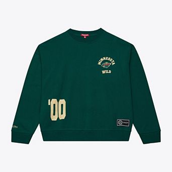 Women's Mitchell & Ness Green Minnesota Wild Crewneck Sweatshirt