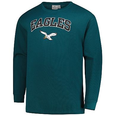 Men's Fanatics Kelly Green Philadelphia Eagles Big & Tall Throwback Thermal Long Sleeve T-Shirt