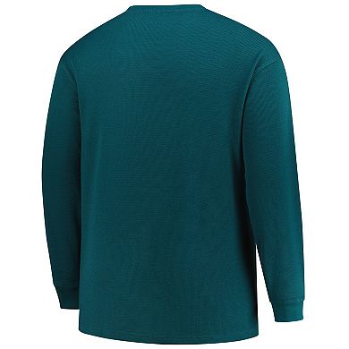 Men's Fanatics Kelly Green Philadelphia Eagles Big & Tall Throwback Thermal Long Sleeve T-Shirt