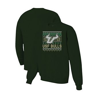Men's Green South Florida Bulls Holiday Fleece Crewneck Sweatshirt