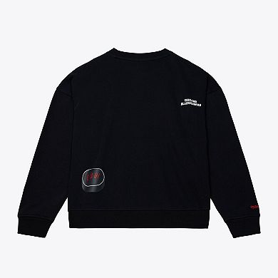 Women's Mitchell & Ness Black Chicago Blackhawks Crewneck Sweatshirt