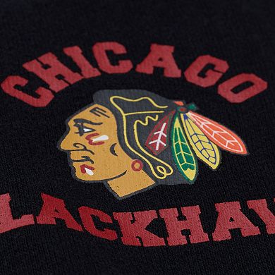 Women's Mitchell & Ness Black Chicago Blackhawks Crewneck Sweatshirt