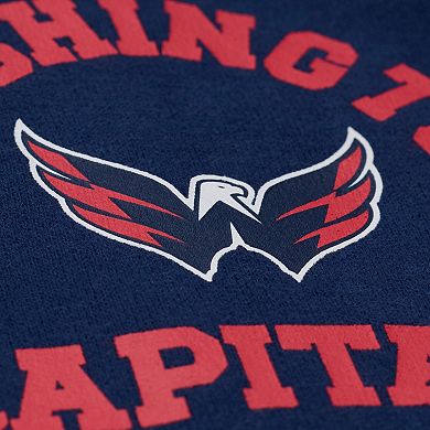 Women's Mitchell & Ness Navy Washington Capitals Crewneck Sweatshirt