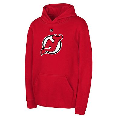 Youth Red New Jersey Devils Primary Logo Pullover Hoodie