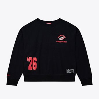Women's Mitchell & Ness Black Carolina Hurricanes Crewneck Sweatshirt
