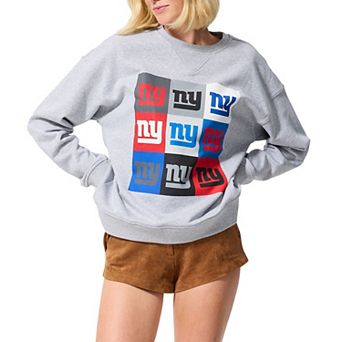 Women's Terez Gray New York Giants Technicolor Oversized Sweatshirt