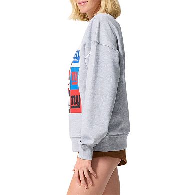 Women's Terez Gray New York Giants Technicolor Oversized Sweatshirt