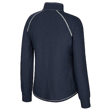 Women's Colosseum Navy Navy Midshipmen Bikram Raglan Quarter-Zip Top