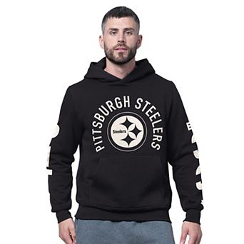 Men's Starter Black Pittsburgh Steelers Handoff Fleece Hoodie Sweatshirt