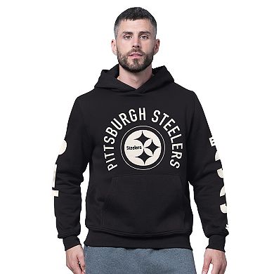 Men's Starter Black Pittsburgh Steelers Handoff Fleece Hoodie Sweatshirt