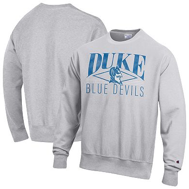 Men's Champion Gray Duke Blue Devils Reverse Weave Fleece Sweatshirt