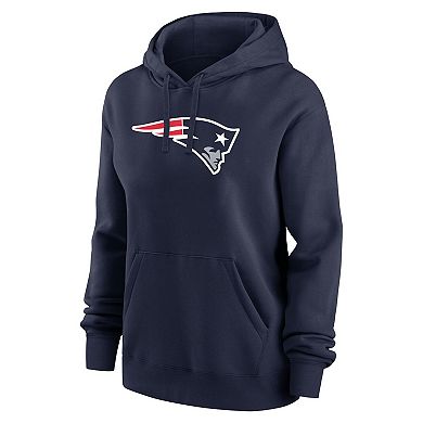 Women's Nike Drake Maye Navy New England Patriots Player Name & Number Fleece Hoodie