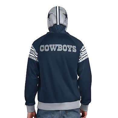Men's Pro Player Navy/Gray Dallas Cowboys Helmet Full-Zip Hooded Track Jacket