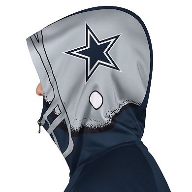 Men's Pro Player Navy/Gray Dallas Cowboys Helmet Full-Zip Hooded Track Jacket