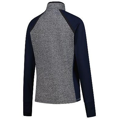 Women's Navy/Heather Gray Syracuse Orange Finalist Raglan Quarter-Zip Jacket