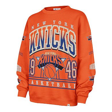 Women's '47 Orange New York Knicks 2025/26 City Edition Go Big Oversized Sweatshirt