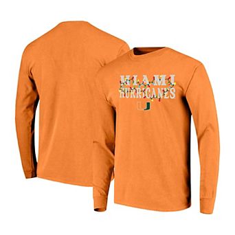 Unisex Image One Orange Miami Hurricanes String Lights Comfort Color Long Sleeve T-Shirt