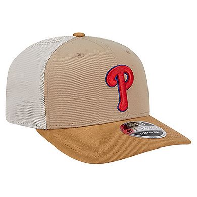 Men's New Era Stone Philadelphia Phillies 9SEVENTY Trucker Adjustable Hat