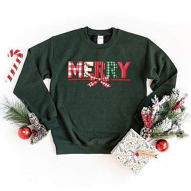 Merry Pattern Quilted Print - Women's Graphic Sweatshirt