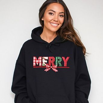 Merry Pattern Quilted Print - Women's Graphic Hoodie