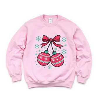 Christmas Ornaments Sketched Snowflakes - Women's Graphic Sweatshirt