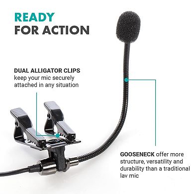 Movo ACM400 Flexible Gooseneck Omnidirectional Microphone for Motovlogging