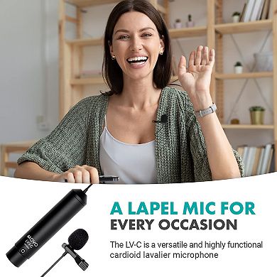 Movo LV4-C Cardioid XLR Lavalier Microphone - Phantom Powered