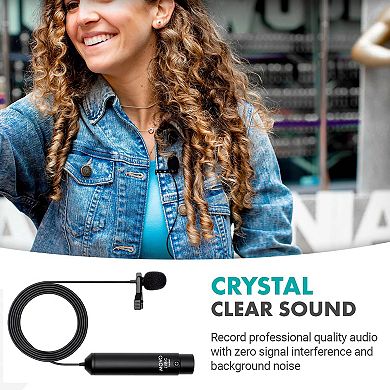 Movo LV8-C Broadcast-Quality XLR Lavalier Mic - Cardioid Condenser