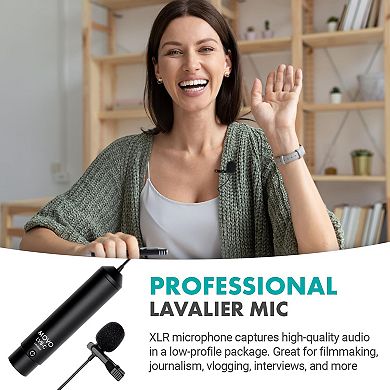 Movo LV8-C Broadcast-Quality XLR Lavalier Mic - Cardioid Condenser