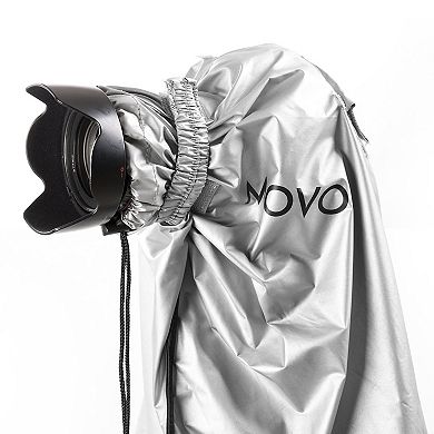 Movo CRC03 Extra-Long Waterproof Rain Coat for DSLR Camera, Lens & Tripod (Metallic Gray)