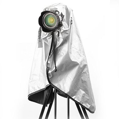Movo CRC03 Extra-Long Waterproof Rain Coat for DSLR Camera, Lens & Tripod (Metallic Gray)