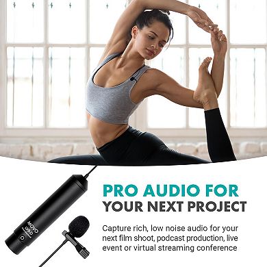 Movo LV8-D Broadcast-Quality XLR Lavalier Omni-Directional Wired Microphone