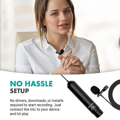 Movo LV8-D Broadcast-Quality XLR Lavalier Omni-Directional Wired Microphone