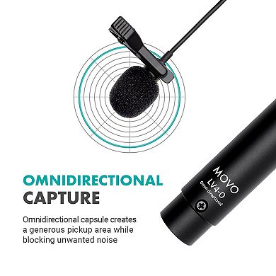 Movo LV4-O2 Omnidirectional Lavalier Mic Set - XLR Phantom Powered