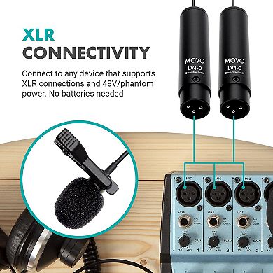 Movo LV4-O2 Omnidirectional Lavalier Mic Set - XLR Phantom Powered