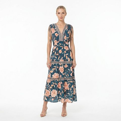 Женские платья Maison Women's Maison Tara Ruched Tie Shoulder Midi Dress